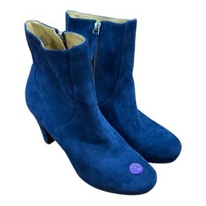 Nine West Blue Suede Ankle Boots Size 8